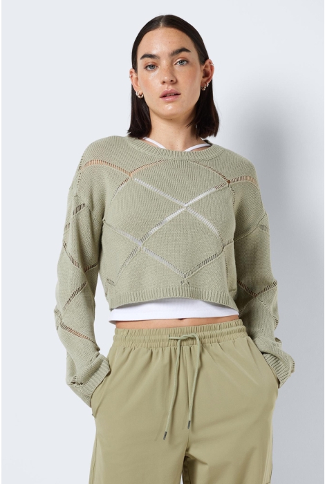 Noisy may nmjune l/s o-neck crop knit noos