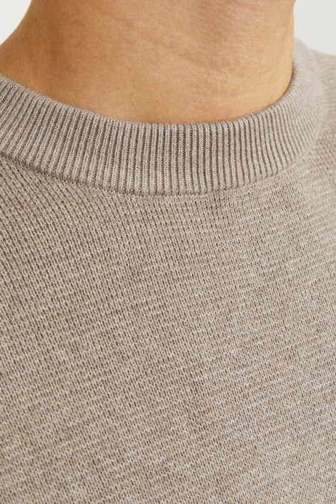 Jack & Jones camel heren trui | Close up