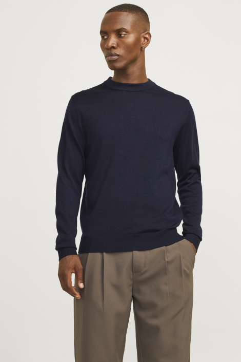 Jack & Jones blauwe heren trui | Model vooraanzicht