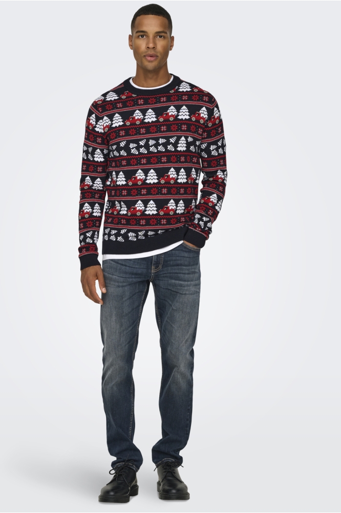 Only & Sons blauwe heren trui | Model