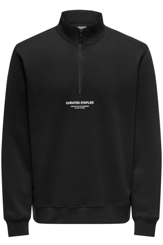Only & Sons zwarte heren sweater | Vooraanzicht