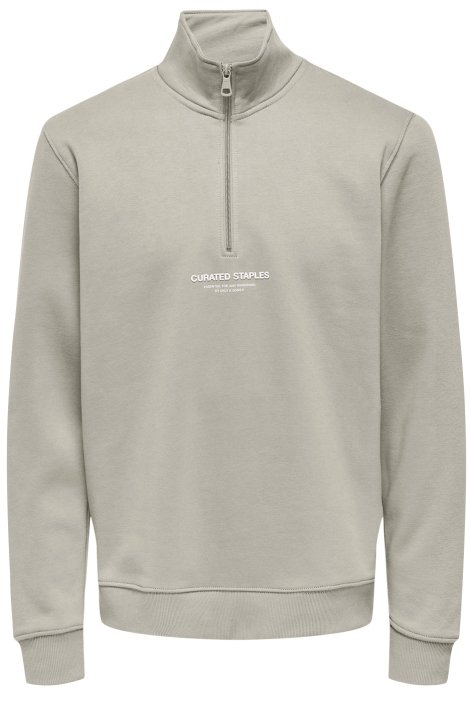Only & Sons beige heren sweater | Vooraanzicht