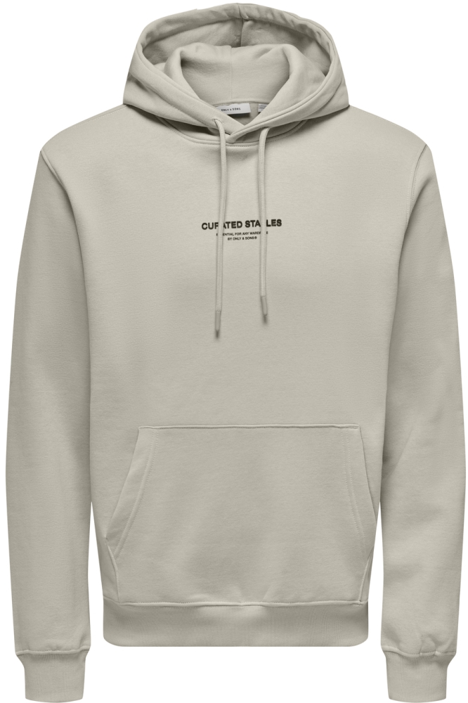 Only & Sons beige heren sweater | Vooraanzicht