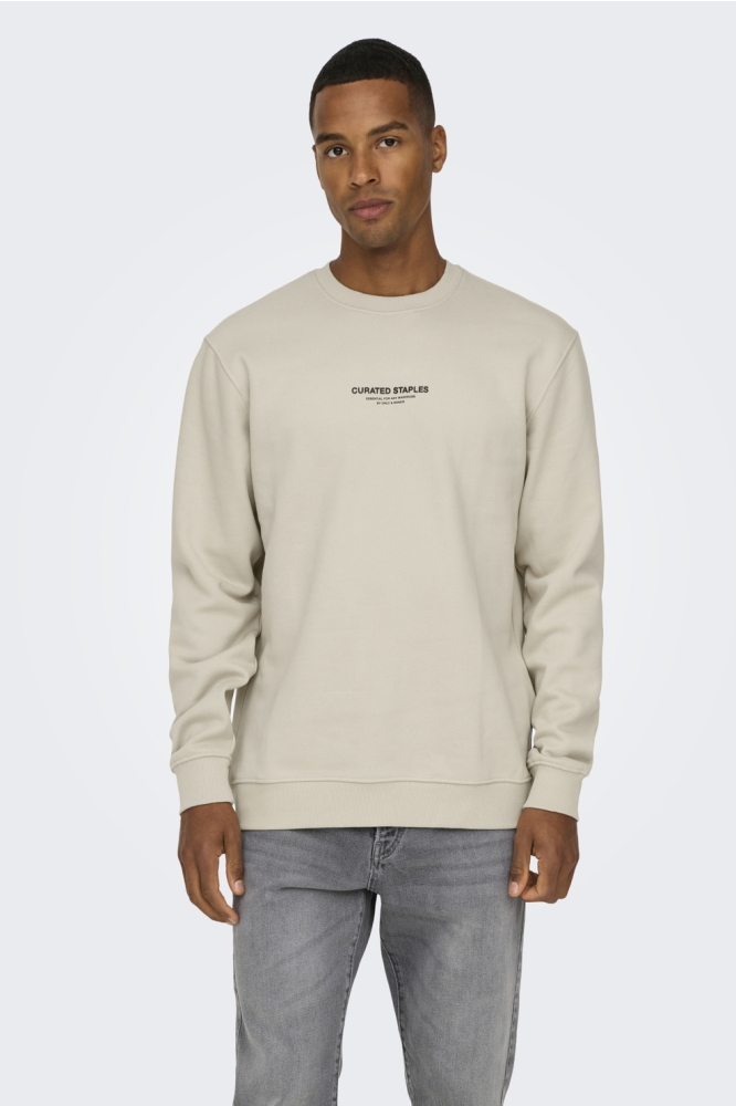 Only & Sons beige heren trui | Model