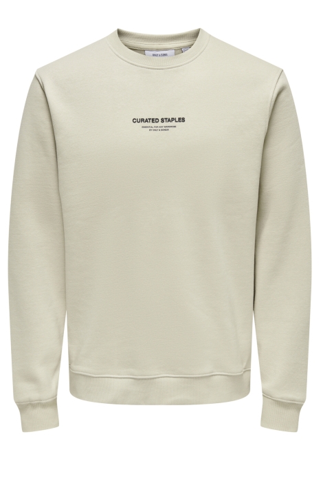 Only & Sons beige heren trui | Vooraanzicht