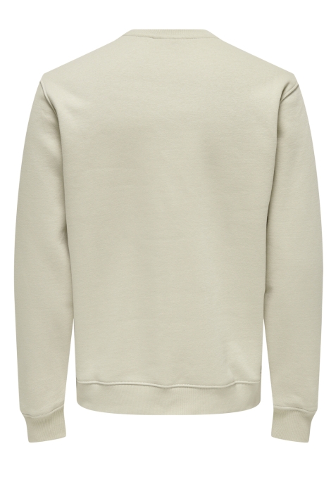 Only & Sons beige heren trui | Achteraanzicht