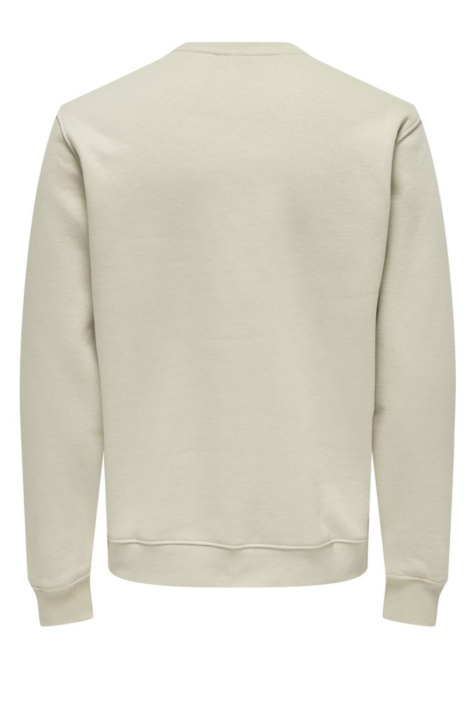 Only & Sons beige heren trui | Achteraanzicht