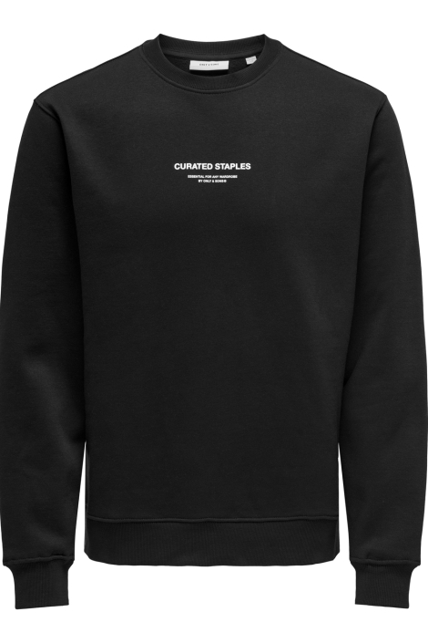 Only & Sons zwarte heren sweater | Vooraanzicht