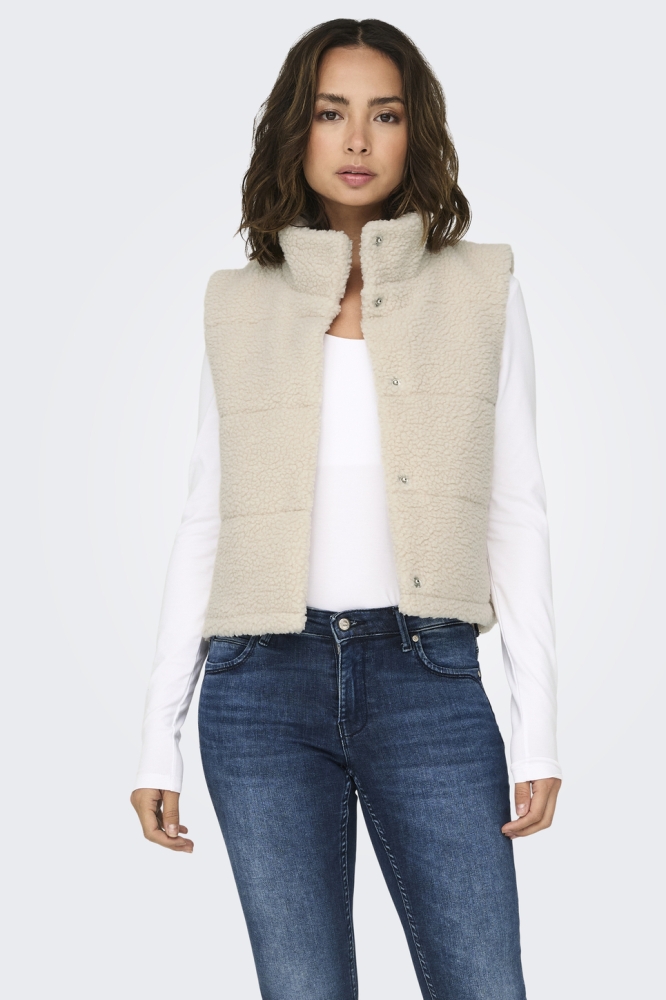 Only beige dames jas | Model vooraanzicht