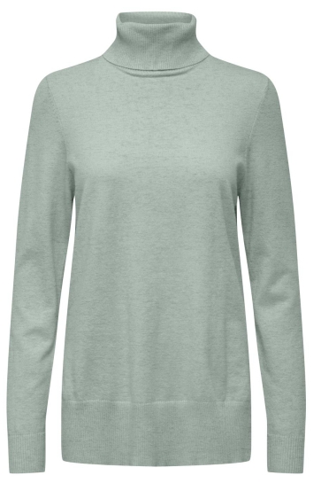 Only ONLIBI LS LONG SLIT ROLLNECK CC KNT 15324689 Aqua Gray/Melange