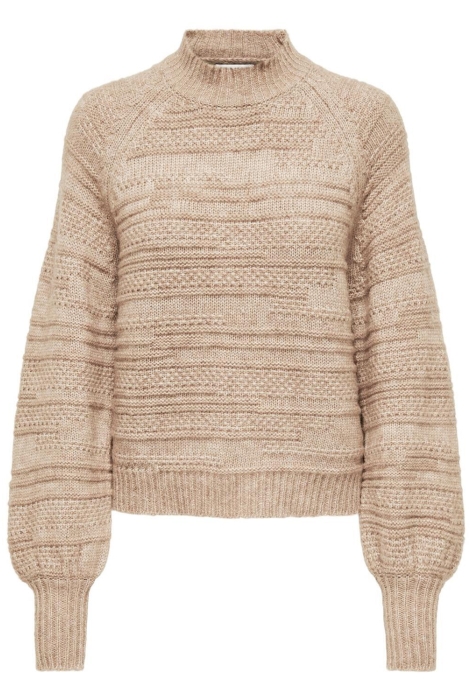 onlsarah life ls high neck knt 15327617 only trui birch mel stripe