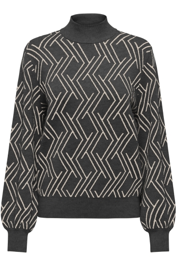 Only ONLANNY LS JQ O-NECK KNT 15327635 DARK GREY MELANGE/WHITECAP G