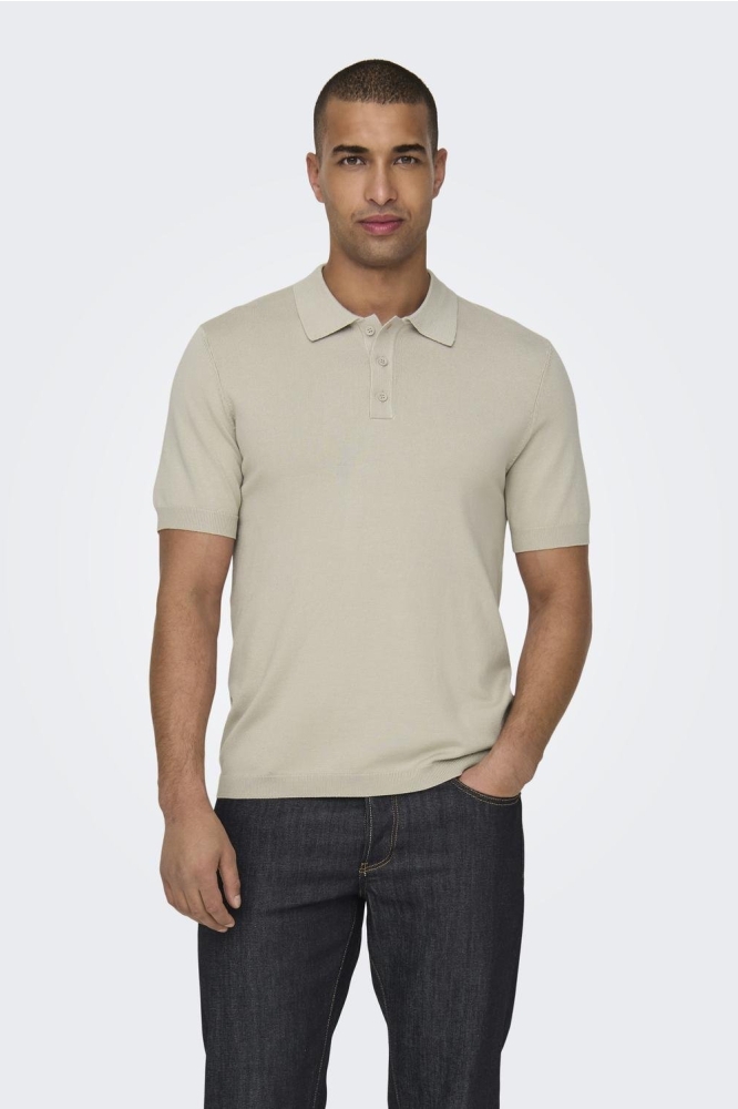 ONSWYLER LIFE REG 14 SS POLO KNIT N 22022219 Silver Lining
