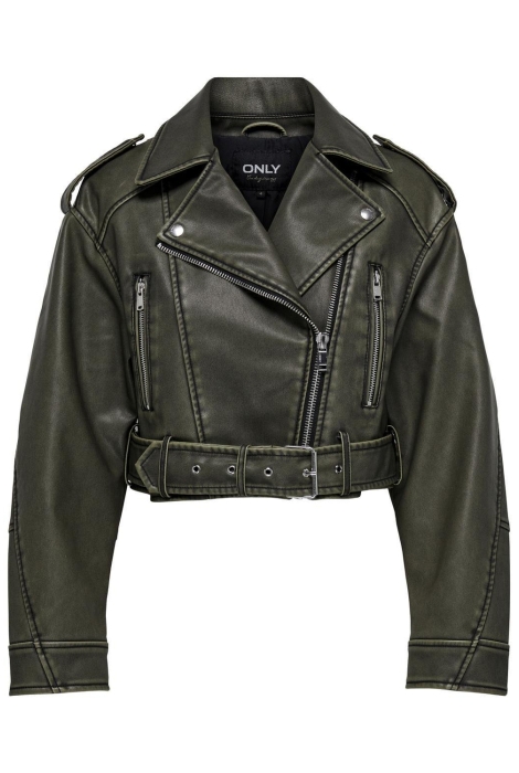 Only onlella faux leather washed biker o