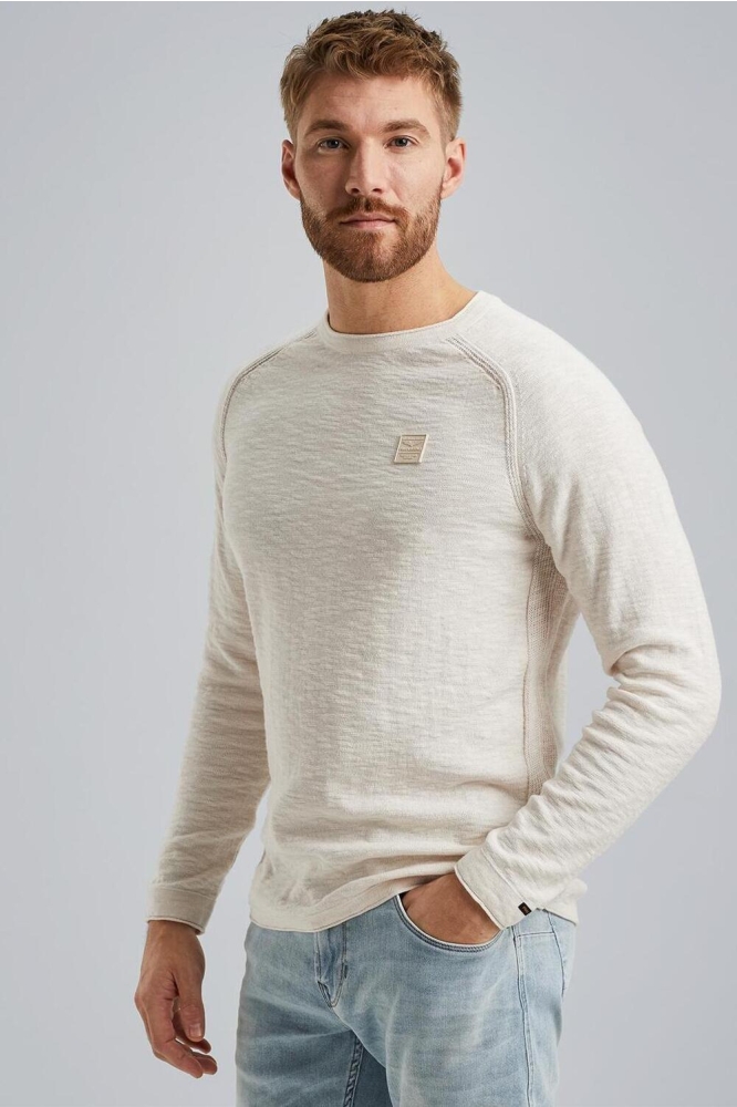 PME legend beige heren trui | Model zijaanzicht