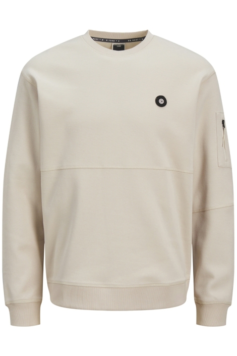 Jack & Jones ecru heren sweater | Achteraanzicht