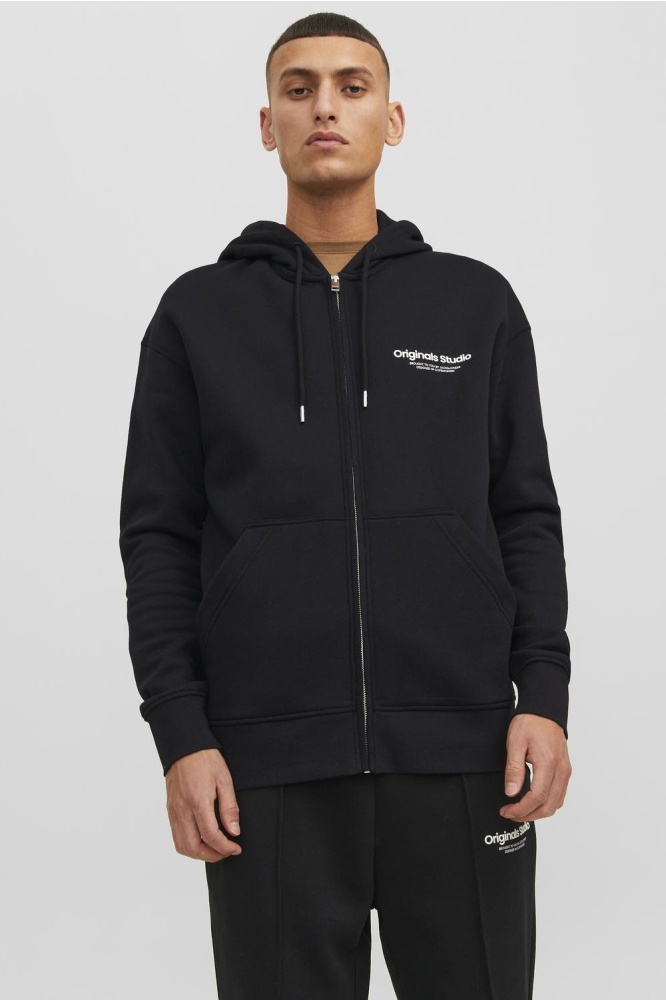 Jack & Jones zwarte heren vest | Model vooraanzicht