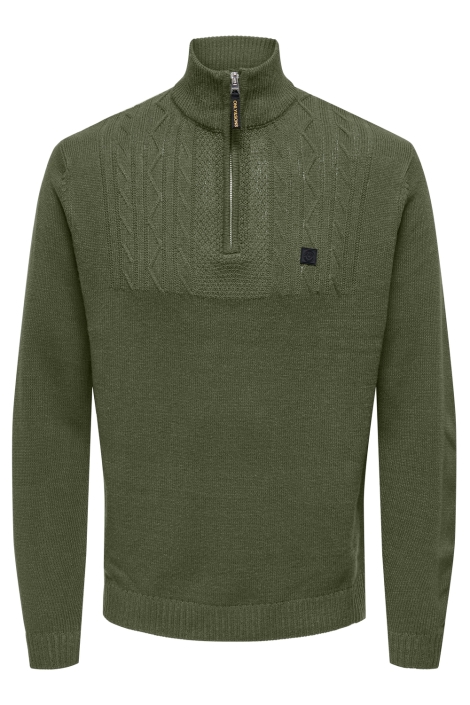 Only & Sons groene heren trui | Vooraanzicht