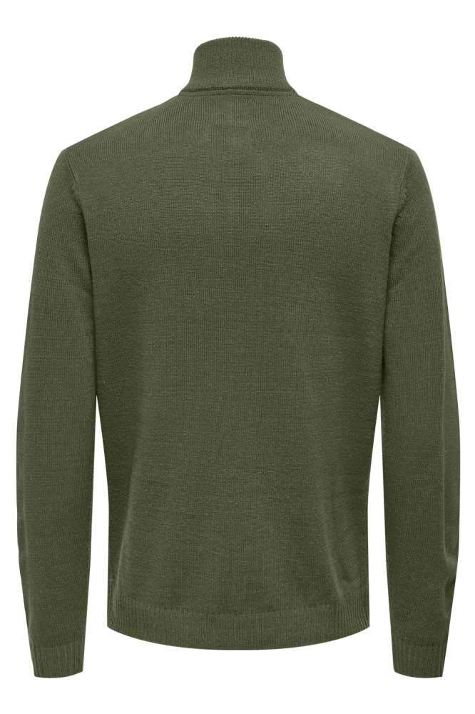 Only & Sons groene heren trui | Achteraanzicht
