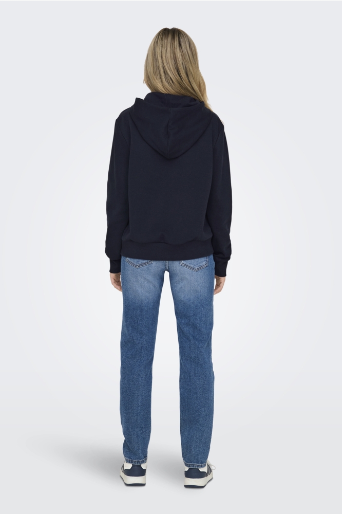 Only blauwe dames sweater | Model achteraanzicht