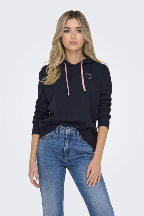 Only blauwe dames sweater | Model vooraanzicht