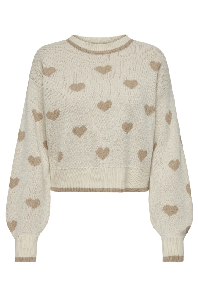 Jacqueline de Yong beige dames trui | Vooraanzicht