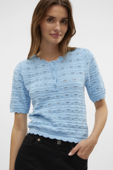 Vero Moda Trui VMSHELBY SS O-NECK PULLOVER BOO 10321768 AIRY BLUE