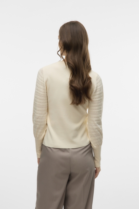 Vero Moda beige dames trui | Model achteraanzicht