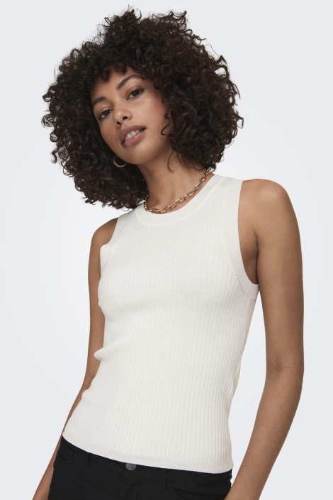 Jacqueline de Yong witte dames top | Model vooraanzicht