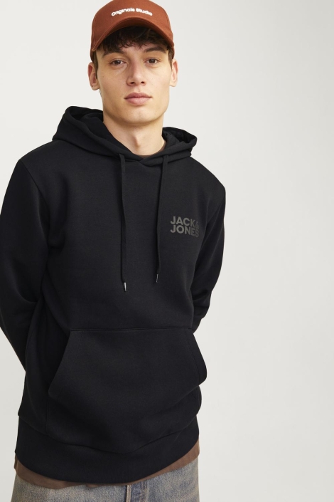 Jack & Jones zwarte heren sweater | Model vooraanzicht