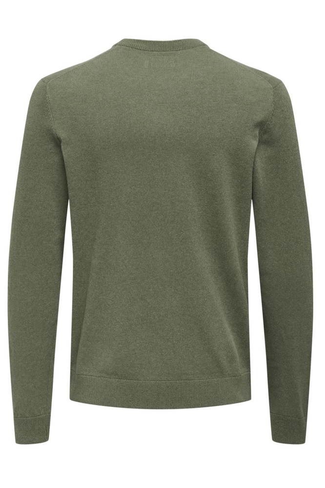 Only & Sons groene heren trui | Achteraanzicht