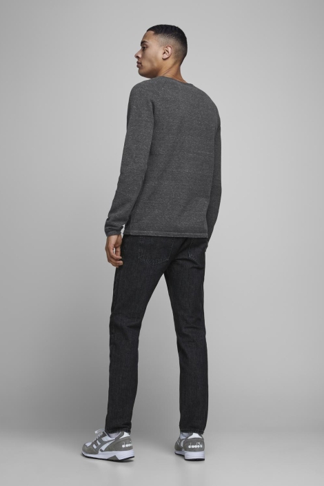 Jack & Jones grijze heren trui | Model achteraanzicht