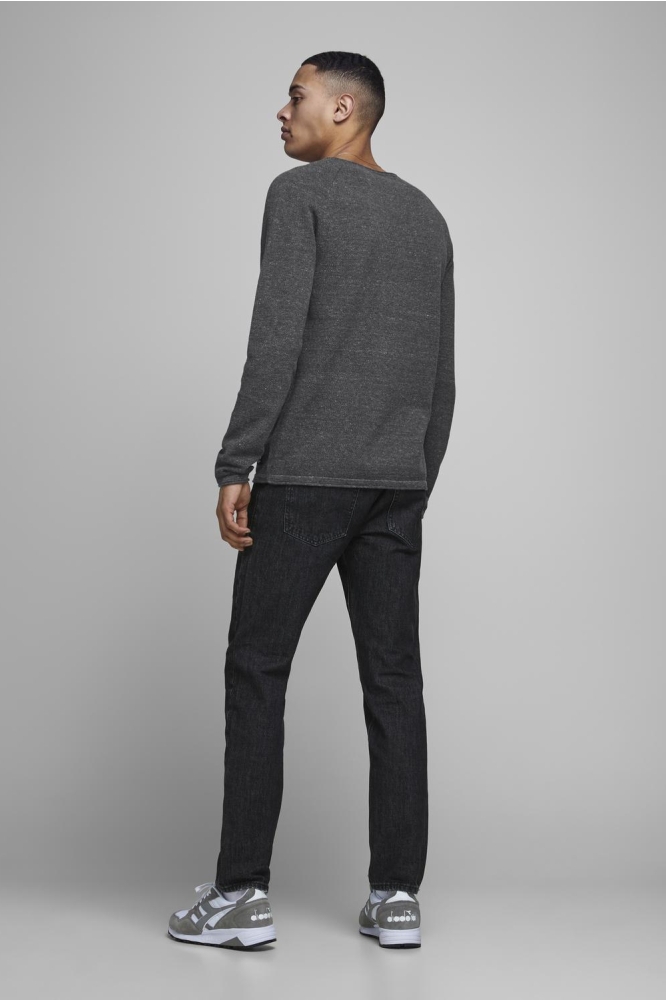 Jack & Jones grijze heren trui | Model achteraanzicht