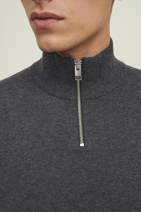 Jack & Jones grijze heren trui | Close up