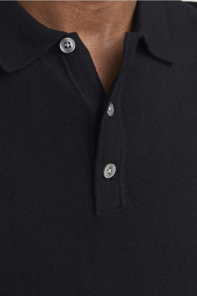 JJEEMIL KNIT RELAXED POLO SS SN 12268216 BLACK