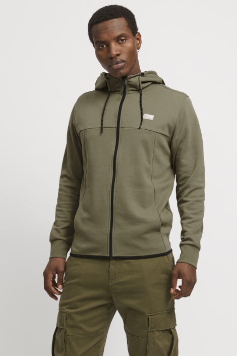 Jack & Jones groene heren vest | Model vooraanzicht