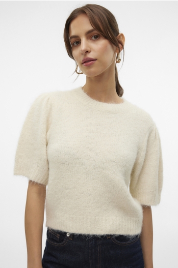 Vero Moda Trui VMNOVAH SS O-NECK PUFF PULLOVER GA 10320494 Birch