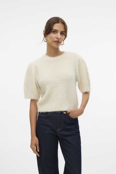 Vero Moda beige dames trui | Model vooraanzicht