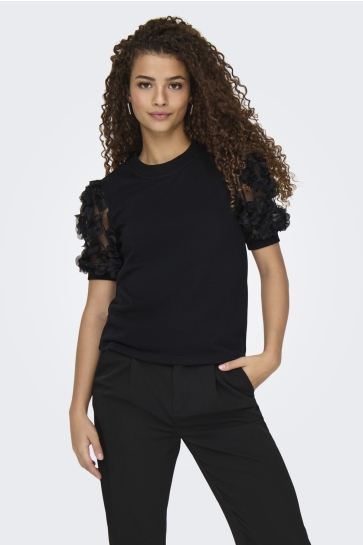 Jacqueline de Yong T-shirt JDYFAIRVIEW S/S SWEAT JRS 15347021 BLACK