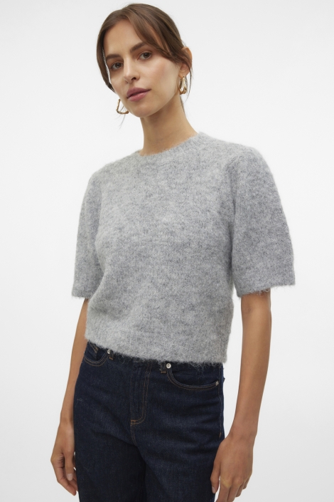 Vero Moda grijze dames trui | Model vooraanzicht