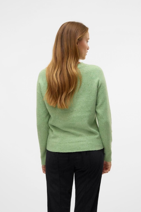 Vero Moda groene dames trui | Model achteraanzicht