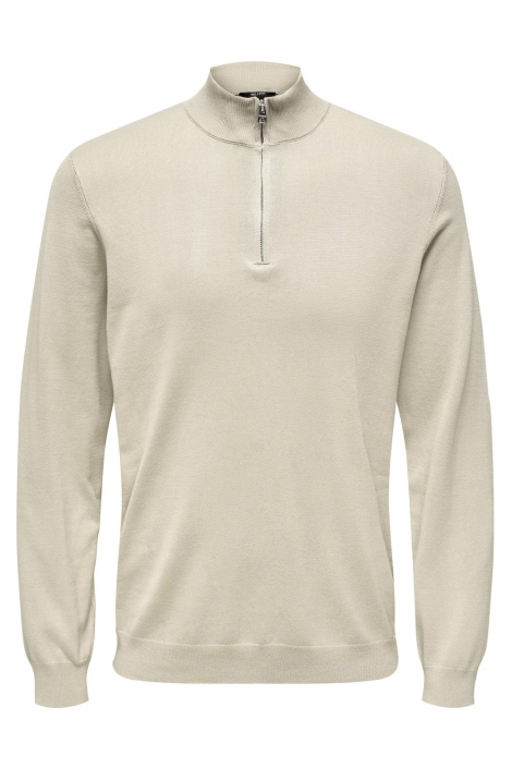 Only & Sons beige heren trui | Vooraanzicht