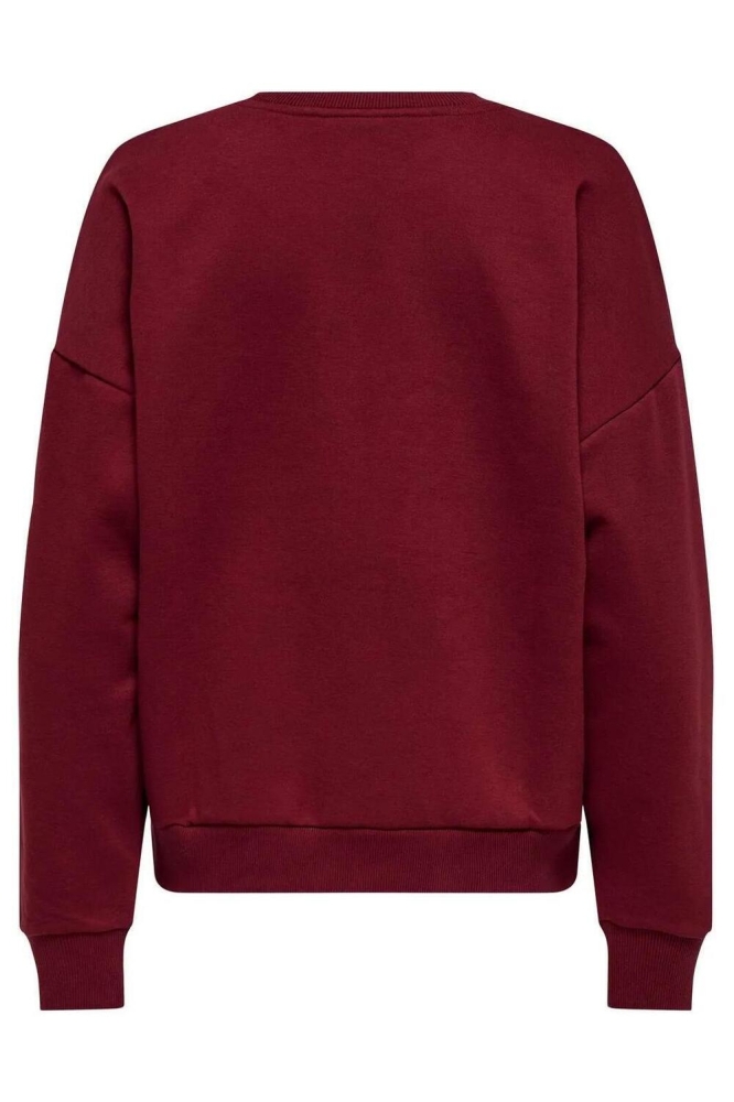 Only bordeaux dames sweater | Achteraanzicht