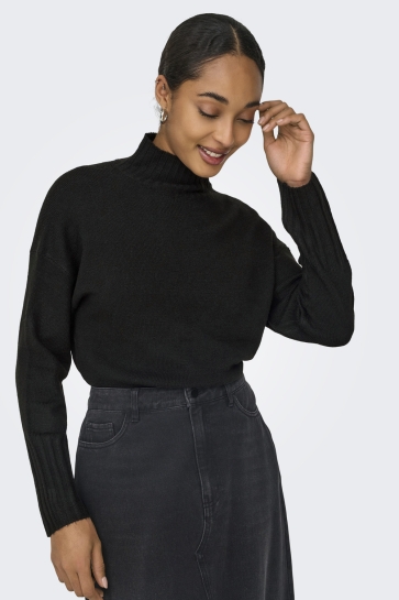 Only Trui ONLGABRIEL LIFE L/S HIGHNECK KNT NO 15297172 BLACK
