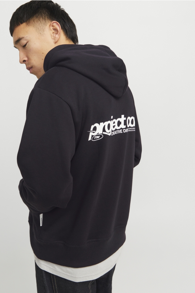 Jack & Jones zwarte heren sweater | Model achteraanzicht