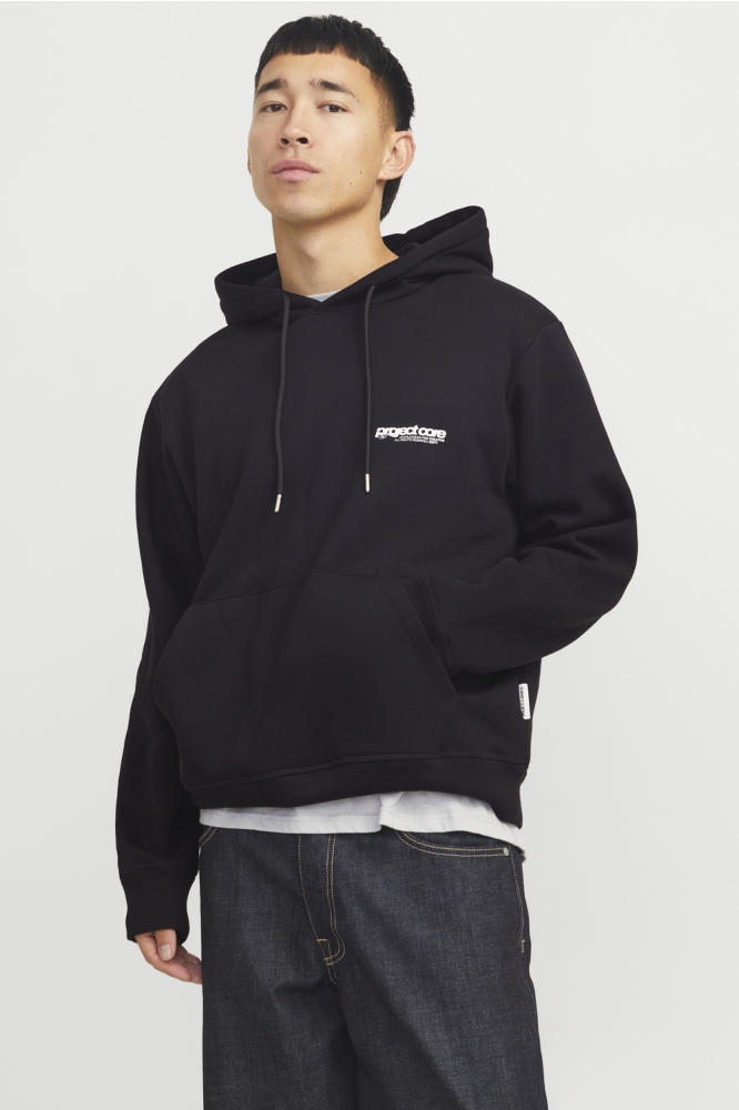 Jack & Jones zwarte heren sweater | Model vooraanzicht