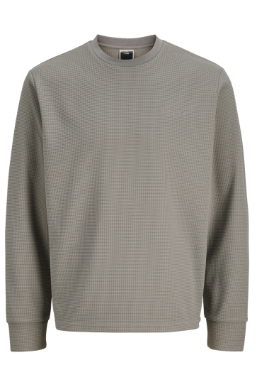 Jack & Jones JCOPACER STRUCTURE CREW NECK SMU 12279683 Gray Flannel