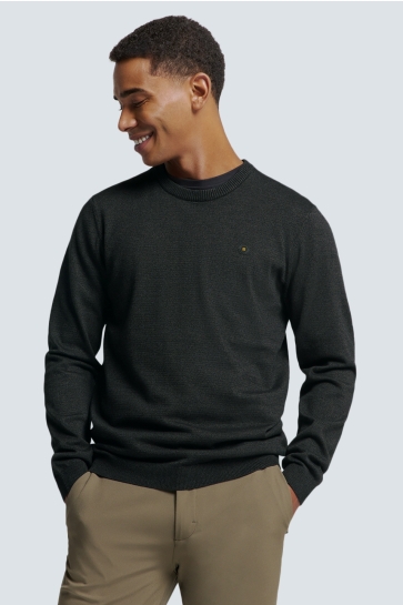 NO-EXCESS Trui TIMELESS BASIC TWO TONE TRUI N2180 023 DARK GREY
