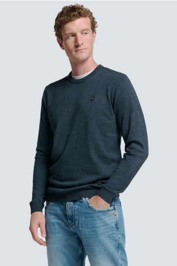 NO-EXCESS Trui TIMELESS BASIC TWO TONE TRUI N2180 037 NAVY