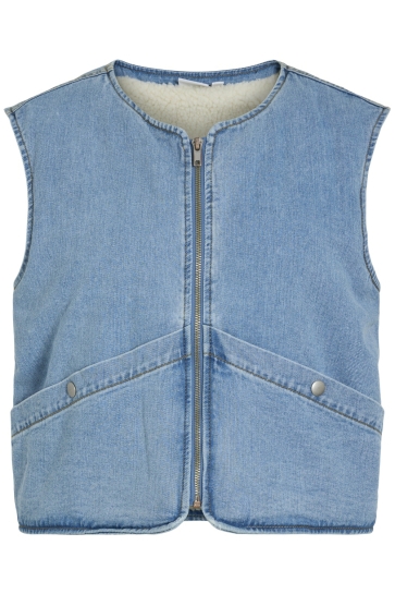 Vila Vest VIASSIA SL SHORT DENIM VEST/C31 14103102 LIGHT BLUE DENIM